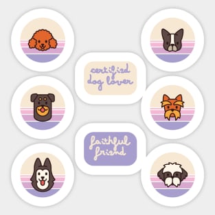 Cute Retro Dog Breeds - with quotes Six Pack Sticker